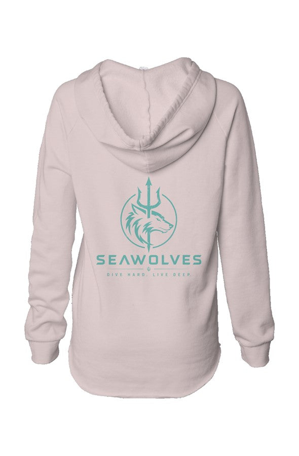 Womens Lightweight  Wash Hooded Sweatshirt