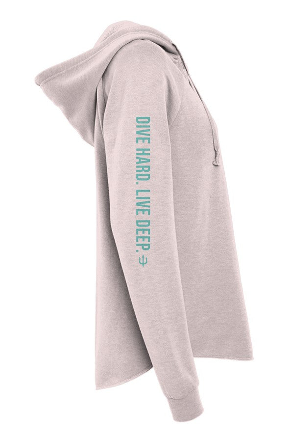 Womens Lightweight  Wash Hooded Sweatshirt