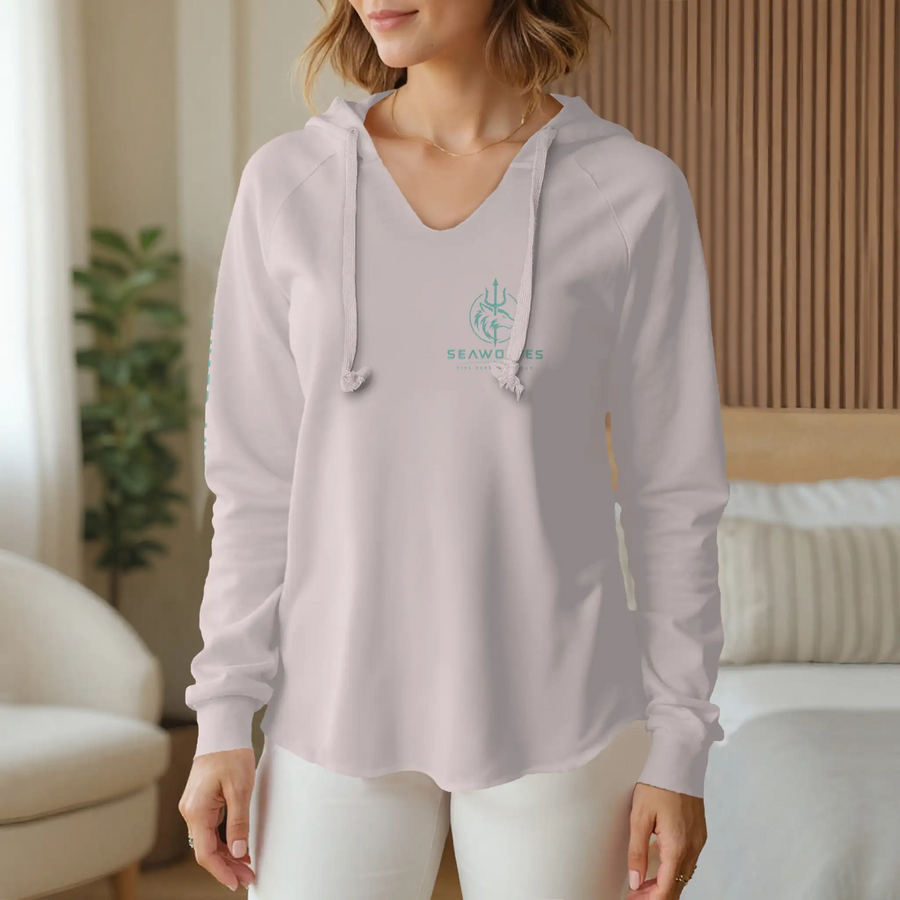 Womens Lightweight  Wash Hooded Sweatshirt