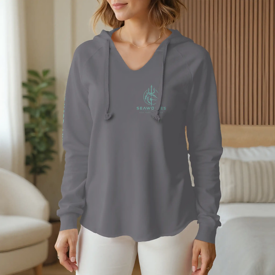 Womens Lightweight  Wash Hooded Sweatshirt